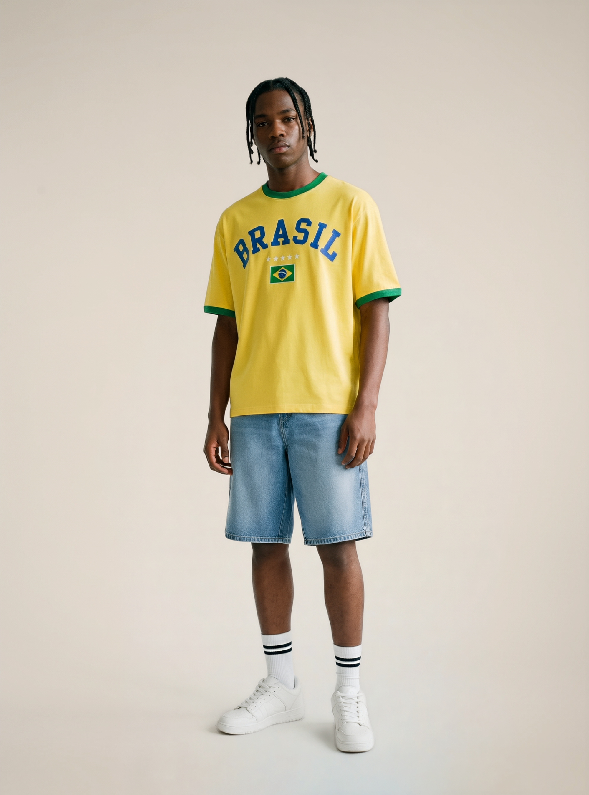 T-shirt boxy fit con stampa mondiali, YE2 YELLOW MEDIUM